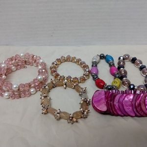 🍍Bracelets Stretch Lot of 6 Costume Jewelry